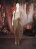 Taupe Brown Heavy Stone Embellished Design Pure Organza Party Wear Saree with Designer Border