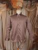 Taupe Brown Solid Woven Design Satin Party Wear Full Sleeve Men Shirt