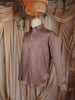 Taupe Brown Solid Woven Design Satin Party Wear Full Sleeve Men Shirt