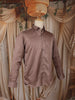 Taupe Brown Solid Woven Design Satin Party Wear Full Sleeve Men Shirt