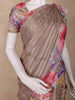 Taupe Brown Striped Design Semi Tussar Silk Saree