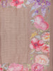 Taupe Brown Striped Design Semi Tussar Silk Saree