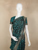 Teal Banarasi Saree with Floral Design And Designer Border