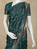 Teal Banarasi Saree with Floral Design And Designer Border