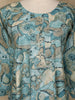 Teal Blue Abstract Floral Printed Cotton Salwar Suit with Dupatta