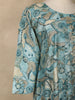 Teal Blue Abstract Floral Printed Cotton Salwar Suit with Dupatta