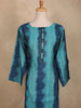 Teal Blue Abstract Printed Cotton Kurti