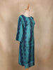 Teal Blue Abstract Printed Cotton Kurti