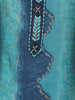 Teal Blue Abstract Printed Cotton Kurti