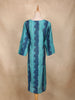 Teal Blue Abstract Printed Cotton Kurti