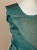Teal Blue And Dark Pink Floral Zari Woven Raw Silk Pattu Pavadai With Dupatta