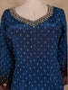 Teal Blue Bandhani Print Design Crepe Silk Palazzo Suit