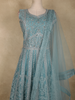 Teal Blue Beads and Sequins Embroidered Design Net Bridesmaid Gown