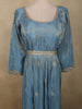 Teal Blue Beads and Zari Embroidered Design Semi Silk Gown with Dupata