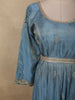 Teal Blue Beads and Zari Embroidered Design Semi Silk Gown with Dupata