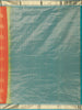 Orange and Pink Dual-Tone Striped Woven Design Kanchipuram Silk Saree with Contrast Teal Zari Border