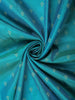 Teal Blue Butta Woven Design Kanchipuram Silk Saree with Contrast Gold Zari Border