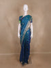 Teal Blue Butta Woven Design Pure Banarasi Saree