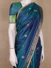 Teal Blue Butta Woven Design Pure Banarasi Saree