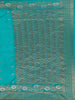 Teal Blue Butta Woven Design Semi Banarasi Silk Saree
