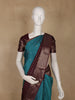 Teal Blue Butta Woven Pure Kanchipuram Silk Saree