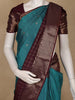 Teal Blue Butta Woven Pure Kanchipuram Silk Saree