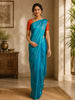Teal Blue Butta Woven Soft Silk Saree