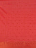 Teal Blue Checked Soft Silk Saree With Contrast Red Zari Blouse - Diadem