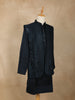 Teal Blue Embroidered Design Brocade Kurta Pyjama