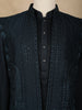 Teal Blue Embroidered Design Brocade Kurta Pyjama