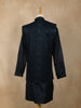 Teal Blue Embroidered Design Brocade Kurta Pyjama