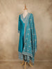 Teal Blue Embroidered Georgette Anarkali Salwar Suit with Dupatta
