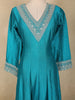 Teal Blue Embroidered Georgette Anarkali Salwar Suit with Dupatta