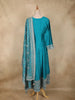 Teal Blue Embroidered Georgette Anarkali Salwar Suit with Dupatta