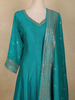 Teal Blue Embroidered Georgette Anarkali Suit with Dupatta