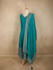 Teal Blue Embroidered Georgette Anarkali Suit with Dupatta