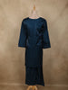 Teal Blue Floral Beads Embroidered Design Organza Palazzo Suit