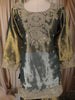 Teal Blue Floral Beads Embroidered Design Tissue Silk Palazzo Suit with Dupatta