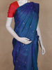 Teal Blue Floral Butta Woven Design Pure Kanchipuram Silk Saree with Contrast Blouse