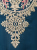 Teal Blue Floral Design Chiffon Straight Cut Salwar Suit