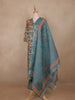 Teal Blue Floral Design Cotton Salwar Suit
