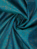 Teal Blue Floral Design Kanchipuram Silk Saree With Contrast Blouse