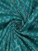 Teal Blue Floral Design Semi Banarasi Saree