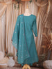 Teal Blue Floral Embroidered Cotton Salwar with Dupatta