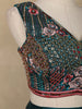 Teal Blue Floral Embroidered Design Organza Lehenga