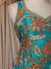 Teal Blue Floral Embroidered Design Raw Silk Palazzo Suit with Dupatta
