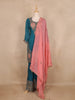 Teal Blue Floral Embroidered Silk Sharara Suit