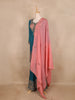 Teal Blue Floral Embroidered Silk Sharara Suit