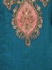 Teal Blue Floral Embroidered Silk Sharara Suit