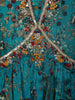 Teal Blue Floral Embroidery Gown With Dupatta